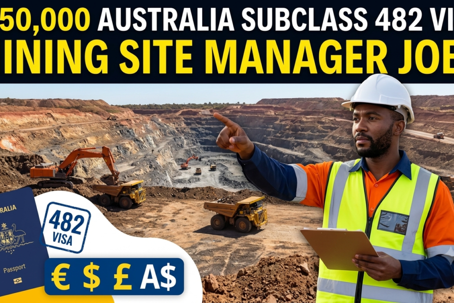 $250,000 Australia Subclass 482 Visa Mining Site Manager Jobs