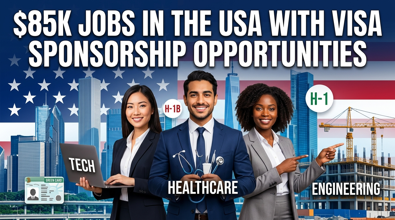 $85K Jobs in the USA with Visa Sponsorship Opportunities
