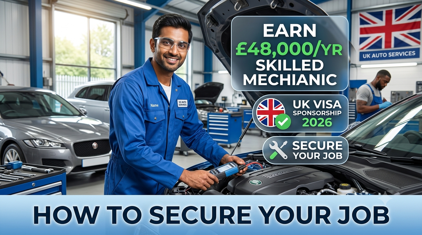 Earn £48,000/yr as a Skilled Mechanic – UK Visa Sponsorship 2026: How to Secure Your Job