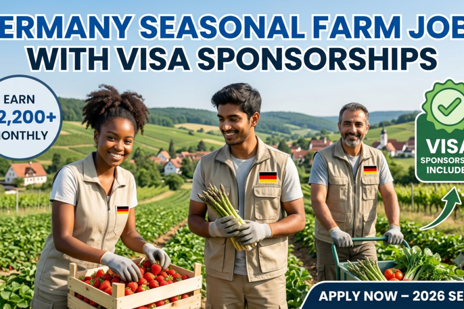Germany Seasonal Farm Jobs with Visa Sponsorships – Earn €2,200+ Monthly