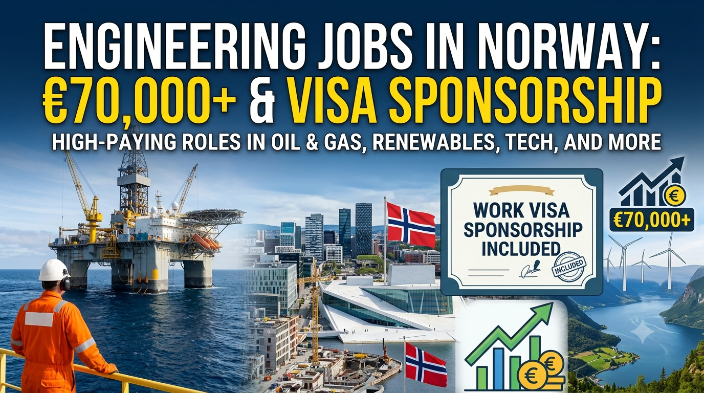 Engineering Jobs in Norway Paying €70,000+ With Work Visa Sponsorship